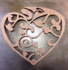 heart shaped scroll saw trivet by Feisty Dog Woodcrafts