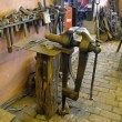 Blacksmith leg vise in a shop by Penny Mayes via Wikimedia Commons