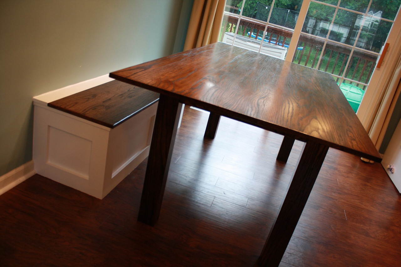 Jack S Arts Crafts Table And Built In Storage Bench The Wood